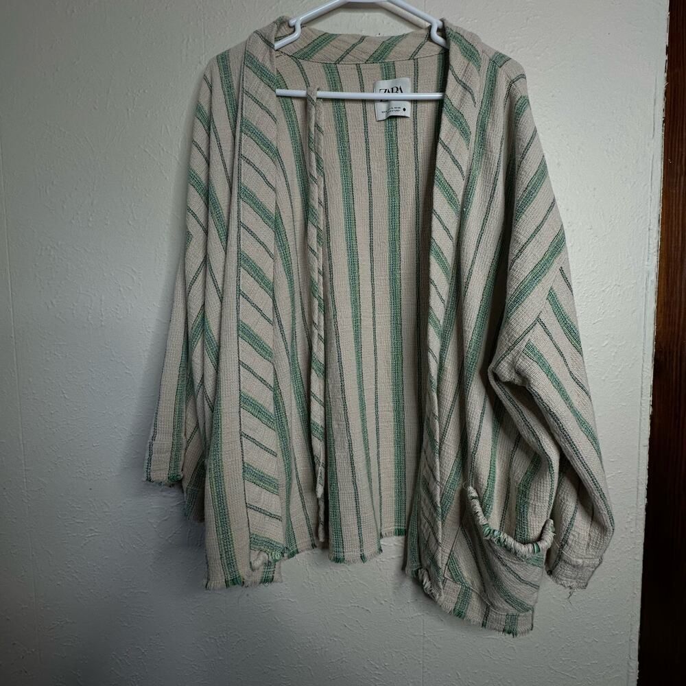 Zara Beth Size XL Bohemian Woven Kimono Cardigan Boho Casual Cotton Rustic
